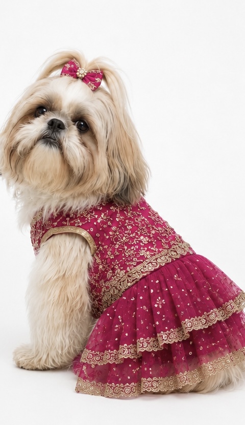 Nazneen — Magenta Zardozi Frock